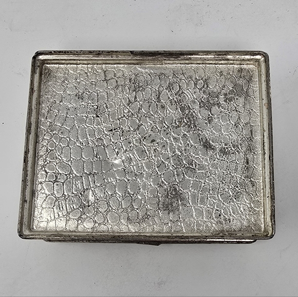 Vtg french jewelry box vanity trinket box casket engraved hinged florentine - Picture 8 of 12